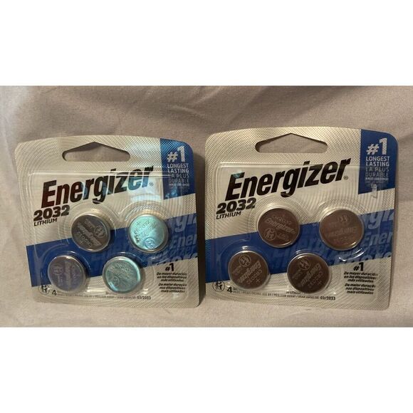 Energizer 2032 Lithium Coin Batteries 2 pack of 4  Total 8 (Expire2033) - Picture 1 of 4